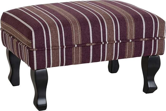 Sherborne Footstool With Burgundy Stripes